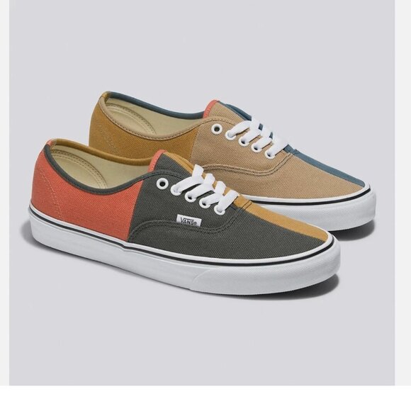 New Vans Authentic Split Duck Canvas Multi Sneakers Low-Top Shoes M-7 W-8.5 - Picture 1 of 6